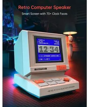 MiniToo Retro PC-Style Computer Speaker, Smart Pixel Screen with DIY Faces, Bluetooth & USB Audio, Alarm/White Noise Clock, Desk Setup Gift for Bedroom, Office & Gaming MiniToo Retro PC-Style Computer Speaker, Smart Pixel Screen with DIY Faces, Bluetooth & USB Audio, Alarm/White Noise Clock, Desk Setup Gift for Bedroom, Office & Gaming
