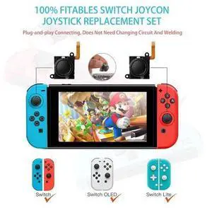 TMR Joycon Joystick Replacement, Updated Anti-Drift TMR Electromagnetic Joystick for Switch Joycon, Switch OLED & Lite with Multiple Color Stick Caps and Repair Kit(NS40-T 2 Pair) TMR Joycon Joystick Replacement, Updated Anti-Drift TMR Electromagnetic Joystick for Switch Joycon, Switch OLED & Lite with Multiple Color Stick Caps and Repair Kit(NS40-T 2 Pair)