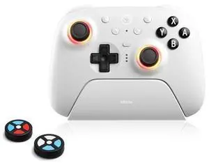 Ultimate 2 Bluetooth Controller for Switch/Switch 2, Windows PC, TMR Joystick, RGB Fire Ring, Switchable Hall Effect/Tactile Triggers, Vibration and Motion Control (White Ultimate 2 Bluetooth Controller for Switch/Switch 2, Windows PC, TMR Joystick, RGB Fire Ring, Switchable Hall Effect/Tactile Triggers, Vibration and Motion Control (White