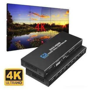 3x3 HDMI Video Wall Controller, 1080P@60Hz HDMI DVI TV Wall Processor, 4K HDMI Video Image Processor, HDMI & DVI Input with RS232, 180 Degree Rotate, Support 13 Display Modes 3x3 HDMI Video Wall Controller, 1080P@60Hz HDMI DVI TV Wall Processor, 4K HDMI Video Image Processor, HDMI & DVI Input with RS232, 180 Degree Rotate, Support 13 Display Modes
