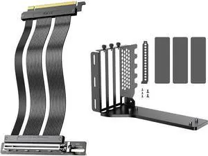 PCI-E 5.0 Riser Cable 20cm/0.65ft Black Vertical GPU 3-Slot Mount Bracket PCI-E 5.0 Riser Cable 20cm/0.65ft Black Vertical GPU 3-Slot Mount Bracket