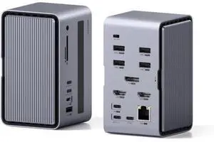 Hagibis USB C Docking Station Triple Monitor, LED Strip Light USB-C Hub Type-C Adapter with 8K DP&HDMI, M.2 SSD Enclosure, 100W PD, 10Gbps USB 3.1, 2.5G RJ45 for MacBook Air Pro, Laptop (U100 Ultra+) Hagibis USB C Docking Station Triple Monitor, LED Strip Light USB-C Hub Type-C Adapter with 8K DP&HDMI, M.2 SSD Enclosure, 100W PD, 10Gbps USB 3.1, 2.5G RJ45 for MacBook Air Pro, Laptop (U100 Ultra+)