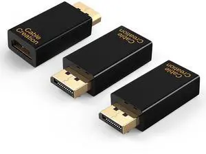 DisplayPort to HDMI Adapter 3 Pack, 1080P Gold Plated DP to HDMI Adapter (Male to Female) 1.3V, Uni-Directional Display Port to HDMI Adapter DisplayPort to HDMI Adapter 3 Pack, 1080P Gold Plated DP to HDMI Adapter (Male to Female) 1.3V, Uni-Directional Display Port to HDMI Adapter