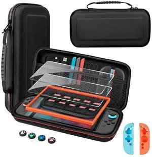 Carrying Case for Nintendo Switch 2 (2025) 4 in 1 Accessories with 2 Screen Protectors, Large Capacity Hard Shell Portable Travel Case for Switch 2 Accessories and 10 Game Card Slots, Black Carrying Case for Nintendo Switch 2 (2025) 4 in 1 Accessories with 2 Screen Protectors, Large Capacity Hard Shell Portable Travel Case for Switch 2 Accessories and 10 Game Card Slots, Black