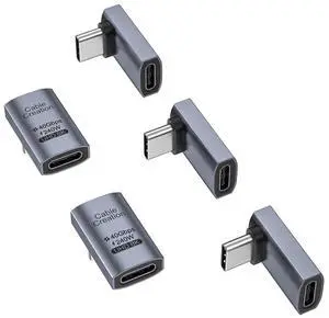 90 Degree USB C Adapter 5 Pack, Right Angle USB C Male to Female Adapter 40Gbps 240W Compatible with Steam Deck, ROG Ally, Switch, Notebook, PC, Tablet, Phone and More,UP Angle 90 Degree USB C Adapter 5 Pack, Right Angle USB C Male to Female Adapter 40Gbps 240W Compatible with Steam Deck, ROG Ally, Switch, Notebook, PC, Tablet, Phone and More,UP Angle