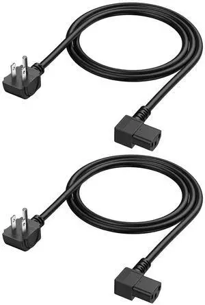 3 Feet 18 AWG Universal Power Cord for NEMA 5-15P Angle Type to IEC320 C13 Angle Type Cable, 0.915M / Black2 Pack 3 Feet 18 AWG Universal Power Cord for NEMA 5-15P Angle Type to IEC320 C13 Angle Type Cable, 0.915M / Black2 Pack
