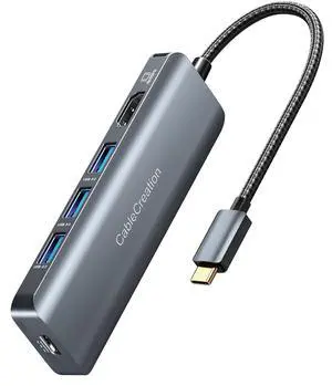 USB-C Hub 4K 60Hz, 5-in-1 USB C Multiport Adapter with HDMI and 3 USB 3.0 Ports, 100W Power Delivery, Compatible with MacBook Pro, MacBook Air, Mac mini, iPad Pro, Surface Pro, XPS USB-C Hub 4K 60Hz, 5-in-1 USB C Multiport Adapter with HDMI and 3 USB 3.0 Ports, 100W Power Delivery, Compatible with MacBook Pro, MacBook Air, Mac mini, iPad Pro, Surface Pro, XPS