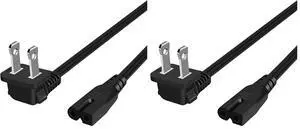 3 Feet 90 Degree 2-Slot Polarized Power Cord, 18 AWG Angled IEC320 C7 to NEMA 1-15P Power Cable, 0.9M/Black (Pack of 2) 3 Feet 90 Degree 2-Slot Polarized Power Cord, 18 AWG Angled IEC320 C7 to NEMA 1-15P Power Cable, 0.9M/Black (Pack of 2)