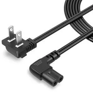 10 Feet 18 AWG Angled 2-Slot Non-Polarized Angle Power Cord for Samsung TV LG TCL Replacement (IEC320 C7 to Nema 1-15P), 3M 10 Feet 18 AWG Angled 2-Slot Non-Polarized Angle Power Cord for Samsung TV LG TCL Replacement (IEC320 C7 to Nema 1-15P), 3M