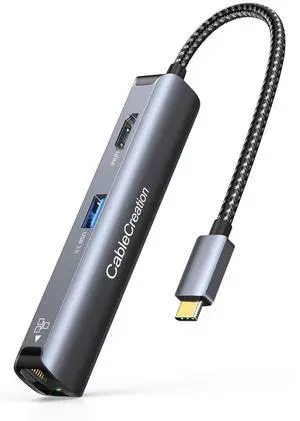 USB C Hub Multiport Adapter, 5-in-1 USB C Adapter Aluminum Shell with 4K HDMI, 1Gbps Ethernet, 3 USB 3.0 Ports for MacBook Pro/Air 2020/2019, iPad Pro 2020, Surface Go, XPS USB C Hub Multiport Adapter, 5-in-1 USB C Adapter Aluminum Shell with 4K HDMI, 1Gbps Ethernet, 3 USB 3.0 Ports for MacBook Pro/Air 2020/2019, iPad Pro 2020, Surface Go, XPS