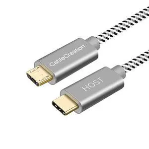 USB C to Micro USB Cable 6.6 FT, Braided USB C to Micro USB OTG Cable, Type C to USB Micro Compatible with Raspberry Pi Zero MacBook Pro Air S22 Pixel, etc, 2M Space Gray USB C to Micro USB Cable 6.6 FT, Braided USB C to Micro USB OTG Cable, Type C to USB Micro Compatible with Raspberry Pi Zero MacBook Pro Air S22 Pixel, etc, 2M Space Gray