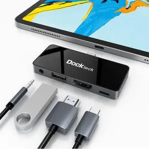 USB C Hub Adapter for iPad Pro 2021 2020 2018 11 12.9 / iPad Air 4 10.9 iPad mini6 4 in 1 iPad Pro USB-C Hub with 100W Power Delivery, 4K@60Hz HDMI Port, USB 2.0 Port and 3.5mm Headphone Jack USB C Hub Adapter for iPad Pro 2021 2020 2018 11 12.9 / iPad Air 4 10.9 iPad mini6 4 in 1 iPad Pro USB-C Hub with 100W Power Delivery, 4K@60Hz HDMI Port, USB 2.0 Port and 3.5mm Headphone Jack