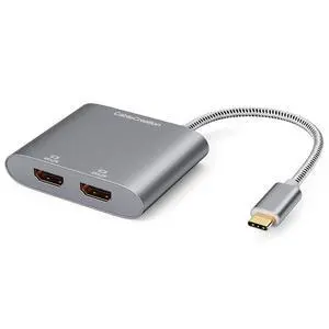 USB C to Dual HDMI 4K Adapter, USB Type C (Compatible Thunderbolt 3) to 2 HDMI Adapter Compatible with MacBook Pro 2020/2019/2018/2017,XPS 13/Surface Book 2,Chromebook Pixel, Yoga 710 USB C to Dual HDMI 4K Adapter, USB Type C (Compatible Thunderbolt 3) to 2 HDMI Adapter Compatible with MacBook Pro 2020/2019/2018/2017,XPS 13/Surface Book 2,Chromebook Pixel, Yoga 710