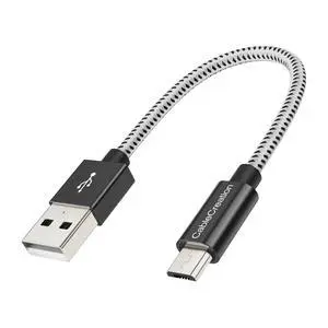 Short Micro USB Cable, USB to Micro USB 24 AWG Triple Shielded Fast Charger Cable, Compatible with PS5/PS4, Raspberry Pi Zero, Chromecast, Phone, 0.5FT/6 inch Black Short Micro USB Cable, USB to Micro USB 24 AWG Triple Shielded Fast Charger Cable, Compatible with PS5/PS4, Raspberry Pi Zero, Chromecast, Phone, 0.5FT/6 inch Black