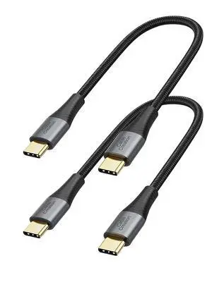 Short USB C to USB C Cable 2 Pack, Type C Fast Charging USB C Cable 0.8FT, Double-Braided Exterior Compatible with Galaxy S22 Ultra S22 S21 S20 Note 20, MacBook, iPad mini 6 Short USB C to USB C Cable 2 Pack, Type C Fast Charging USB C Cable 0.8FT, Double-Braided Exterior Compatible with Galaxy S22 Ultra S22 S21 S20 Note 20, MacBook, iPad mini 6