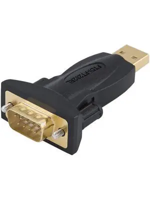 USB to RS232 Adapter with FTDI Chipset, USB to RS232 Male DB9 Serial Converter for Cashier Register, Modem, Scanner, Industrial Machinery, CNC, Black USB to RS232 Adapter with FTDI Chipset, USB to RS232 Male DB9 Serial Converter for Cashier Register, Modem, Scanner, Industrial Machinery, CNC, Black