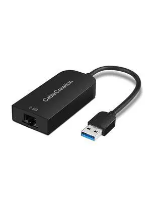 2.5G Ethernet to USB Adapter, Gigabit LAN Dongle Compatible with MacBook Windows 10,8.1, macOS X 10.6-10.15, Black 2.5G Ethernet to USB Adapter, Gigabit LAN Dongle Compatible with MacBook Windows 10,8.1, macOS X 10.6-10.15, Black
