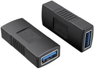 2 Pack USB Coupler USB 3.0 A Female to Female Extension Adapter, Black 2 Pack USB Coupler USB 3.0 A Female to Female Extension Adapter, Black