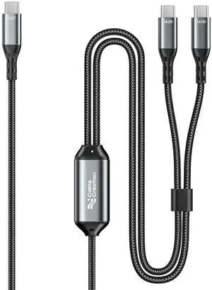 USB C Cable 2-in-1, Long 6ft USBC to Dual USB-C, USB C 140W Max PD Charging Type C Splitter for iPhone 16/15, MacBook, iPad, Carplay&Android Auto,Cellphone,Tablet and All USBC Device USB C Cable 2-in-1, Long 6ft USBC to Dual USB-C, USB C 140W Max PD Charging Type C Splitter for iPhone 16/15, MacBook, iPad, Carplay&Android Auto,Cellphone,Tablet and All USBC Device