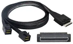 SFF-8611 to SFF-8643 Cable,OCuLink PCIe PCI-Express SFF-8611 8X 8-Lane to 2 SFF-8643 HD 4X SSD Data Active Cable 50cm SFF-8611 to SFF-8643 Cable,OCuLink PCIe PCI-Express SFF-8611 8X 8-Lane to 2 SFF-8643 HD 4X SSD Data Active Cable 50cm