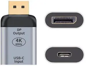 USB C to Displayport Converter(The Displayport Terminal Must be Connected to The Monitor, not The Host.You Need to use The 10Gbps USB C to C Cable.Other Cable not Work) USB C to Displayport Converter(The Displayport Terminal Must be Connected to The Monitor, not The Host.You Need to use The 10Gbps USB C to C Cable.Other Cable not Work)