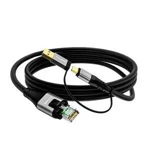 USB to Ethernet Cable 4 FT, USB-C & USB-A Port Two in One, USB C to RJ45 Network Cord, Gigabit, Directly Connected, Thunderbolt 4/3 Compatible with PCs, Laptops, Tablets, Smartphones- Not for Charging USB to Ethernet Cable 4 FT, USB-C & USB-A Port Two in One, USB C to RJ45 Network Cord, Gigabit, Directly Connected, Thunderbolt 4/3 Compatible with PCs, Laptops, Tablets, Smartphones- Not for Charging