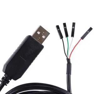 USB to TTL Serial 5V 3.3V Adapter Cable TX RX VCC GND Pinout with 4 Pin 0.1 inch Pitch Female Socket FT232RL Chip for Windows 10 8 7 XP Vista Android Mac OS (Logic 3.3V Level) USB to TTL Serial 5V 3.3V Adapter Cable TX RX VCC GND Pinout with 4 Pin 0.1 inch Pitch Female Socket FT232RL Chip for Windows 10 8 7 XP Vista Android Mac OS (Logic 3.3V Level)