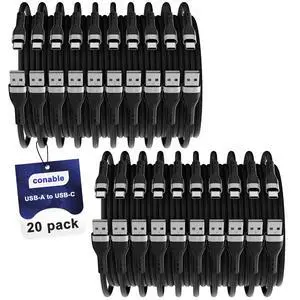 USB C Cable (1FT, 20-Pack), USB A to USB Cord Fast Charging Compatible with iPhone 17, iPhone Air, iPhone 17 Pro, iPhone 17 Pro Max, iPhone 16/15 Series, Galaxy S24, LG and Car Play and More USB C Cable (1FT, 20-Pack), USB A to USB Cord Fast Charging Compatible with iPhone 17, iPhone Air, iPhone 17 Pro, iPhone 17 Pro Max, iPhone 16/15 Series, Galaxy S24, LG and Car Play and More