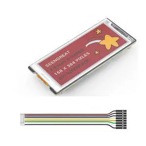 2.9 Inch 4-Color E-Paper Display (Black/White/Yellow/Red), 384x168 SPI E-Ink Screen Module, 3.3V/5V Level Shifter, Compatible with Raspberry Pi, ESP32, STM32, for Arduino Dev Boards 2.9 Inch 4-Color E-Paper Display (Black/White/Yellow/Red), 384x168 SPI E-Ink Screen Module, 3.3V/5V Level Shifter, Compatible with Raspberry Pi, ESP32, STM32, for Arduino Dev Boards