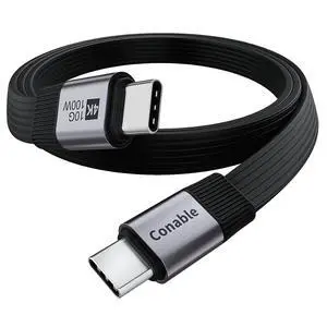 Flat USB C Cable, USB 3.1 Gen 2 Cable 6FT, 10Gbps Data Transfer, 4K@60Hz Video Display, 100W PD Fast Charging, Thunderbolt 4/3 Compatible with iPhone 17/16/15 Series, MacBook, iPad, SSD, Docking, eGPU Flat USB C Cable, USB 3.1 Gen 2 Cable 6FT, 10Gbps Data Transfer, 4K@60Hz Video Display, 100W PD Fast Charging, Thunderbolt 4/3 Compatible with iPhone 17/16/15 Series, MacBook, iPad, SSD, Docking, eGPU