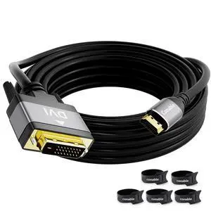 HDMI to DVI Cable 25FT, Bi-Directional DVI to HDMI Male to Male Cord, HDMI A to DVI-D Adapter, Gold-plated Connectors, Aluminum Shells, 1080P, for Computer, Monitor, Projector, Raspberry Pi, Xbox, PS3 HDMI to DVI Cable 25FT, Bi-Directional DVI to HDMI Male to Male Cord, HDMI A to DVI-D Adapter, Gold-plated Connectors, Aluminum Shells, 1080P, for Computer, Monitor, Projector, Raspberry Pi, Xbox, PS3