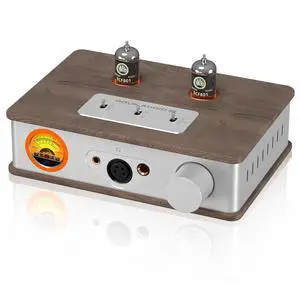 Tube Headphone Amp: for XLR, 4.4mm, 6.35mm HiFi Headphones, Stereo Preamplifier for Amplifiers, Speakers, Home Desktop Audio System, with VU Meter & German Valvo Vacuum Tubes (E2) Tube Headphone Amp: for XLR, 4.4mm, 6.35mm HiFi Headphones, Stereo Preamplifier for Amplifiers, Speakers, Home Desktop Audio System, with VU Meter & German Valvo Vacuum Tubes (E2)