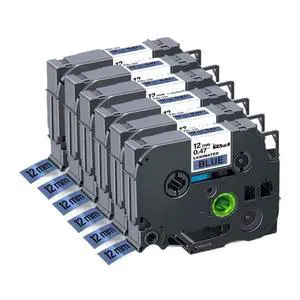 6pcs Compatible Label Tape for 12mm Black On White TZe 231 TZe 131 TZe 334 TZe 631 for PTH110 Label Printer(6PK Black on Blue) 6pcs Compatible Label Tape for 12mm Black On White TZe 231 TZe 131 TZe 334 TZe 631 for PTH110 Label Printer(6PK Black on Blue)