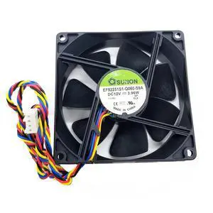 for EF92251S1-Q060-S9A DC 12V 3.96W 90x90x25mm 9025 4-Wire Server Square Cooling Fan for EF92251S1-Q060-S9A DC 12V 3.96W 90x90x25mm 9025 4-Wire Server Square Cooling Fan