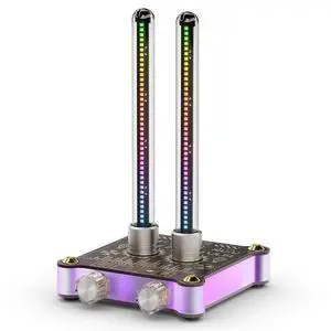 RGB LED Sound Level: Tube Meter Music Spectrum Display Microphone Pickup Magnetic Design Desktop Set-Up HiFi Gaming Ambient Light for Audiophiles Gift (VU9-MINI) RGB LED Sound Level: Tube Meter Music Spectrum Display Microphone Pickup Magnetic Design Desktop Set-Up HiFi Gaming Ambient Light for Audiophiles Gift (VU9-MINI)