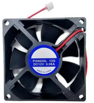 New PX8025L 12S 12V 0.08A 8cm 8025 80 * 80 * 25MM Cooling Fan 2Pins New PX8025L 12S 12V 0.08A 8cm 8025 80 * 80 * 25MM Cooling Fan 2Pins
