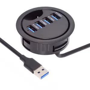 4 Ports USB 3.0 Hub USB Splitter 60mm Desk Grommet Dock Station Interface for Desktop PC Desk 4 Ports USB 3.0 Hub USB Splitter 60mm Desk Grommet Dock Station Interface for Desktop PC Desk