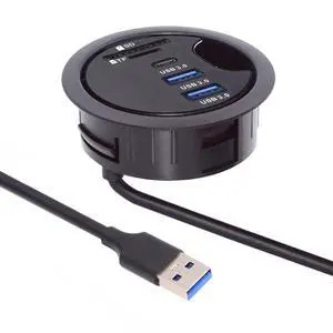 2 Port USB 3.0 Hub SD TF USB-C USB Splitter 60mm Desk Grommet Dock Station Micro-SD Card Reader for Desktop PC(USB3.0+USB-C+SD/TF) 2 Port USB 3.0 Hub SD TF USB-C USB Splitter 60mm Desk Grommet Dock Station Micro-SD Card Reader for Desktop PC(USB3.0+USB-C+SD/TF)