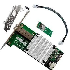 M2 M Key 10G SFP Plus Fiber Network Adapter Compatible with X520 DA1 High Speed Desktop Server NIC with JL82599EN Chipset for Gaming Workstation and Industrial Control M2 M Key 10G SFP Plus Fiber Network Adapter Compatible with X520 DA1 High Speed Desktop Server NIC with JL82599EN Chipset for Gaming Workstation and Industrial Control