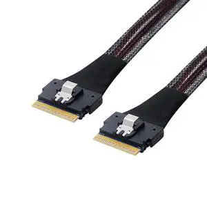 Slimline SAS 4.0 SFF-8654 8i 74pin Cable PCI-E Ultraport Extension 32AWG 24G High-Speed Server Interconnect (0.5M) Slimline SAS 4.0 SFF-8654 8i 74pin Cable PCI-E Ultraport Extension 32AWG 24G High-Speed Server Interconnect (0.5M)