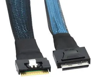 PCIe Gen4 SlimSAS 8654 8i to Oculink 8611 8i Internal Server Cable, 32AWG Copper Harness, 24Gbps High-Speed Data Transfer (1m/39.37in) PCIe Gen4 SlimSAS 8654 8i to Oculink 8611 8i Internal Server Cable, 32AWG Copper Harness, 24Gbps High-Speed Data Transfer (1m/39.37in)