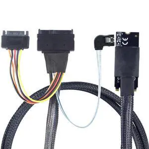 M.2 M-Key SFF-8643 to U.2 SFF-8639 with SATA 15Pin and 7Pin Right Angle Cable 12Gbps High Speed 32AWG Server Data Cable for NVMe SSD, RAID Controller (1m/39.37in) M.2 M-Key SFF-8643 to U.2 SFF-8639 with SATA 15Pin and 7Pin Right Angle Cable 12Gbps High Speed 32AWG Server Data Cable for NVMe SSD, RAID Controller (1m/39.37in)