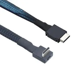 PCIe Oculink SFF-8611 4I 42P to SFF-8611 4I 90° High-Speed Server Cable, 32AWG 24G Copper Wire Harness (1m/39.37in) PCIe Oculink SFF-8611 4I 42P to SFF-8611 4I 90° High-Speed Server Cable, 32AWG 24G Copper Wire Harness (1m/39.37in)
