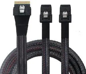 PCI-E Ultraport Slimline SAS Slim 4.0 SFF-8654 8i 74pin to Dual SFF-8087 Mini SAS Cable PCI-Express PCI-E Ultraport Slimline SAS Slim 4.0 SFF-8654 8i 74pin to Dual SFF-8087 Mini SAS Cable PCI-Express