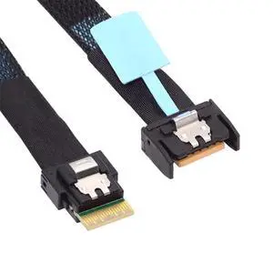 Mini Cool Edge IO MCIO PCI-E 4i 38Pin PCI-E 5.0 Male to SFF-8654 Slimline 4X Extender Cable 50cm Mini Cool Edge IO MCIO PCI-E 4i 38Pin PCI-E 5.0 Male to SFF-8654 Slimline 4X Extender Cable 50cm