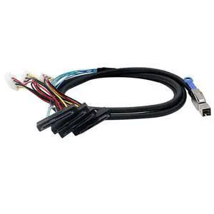 Mini SAS HD SFF 8644 to 4* SAS 8482 29P Server Cable with Power 6Gbps High Speed 28AWG Copper Wire Data Transfer Cord (0.5M) Mini SAS HD SFF 8644 to 4* SAS 8482 29P Server Cable with Power 6Gbps High Speed 28AWG Copper Wire Data Transfer Cord (0.5M)