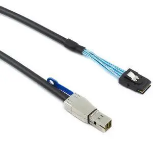 Mini SAS HD SFF-8644 with IC to SFF-8087 Server Stacking Cable 12Gbps High Speed 28AWG 10 Ohm Data Cable, Black (0.5M) Mini SAS HD SFF-8644 with IC to SFF-8087 Server Stacking Cable 12Gbps High Speed 28AWG 10 Ohm Data Cable, Black (0.5M)