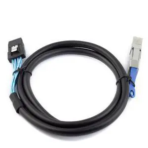 Mini SAS HD SFF-8644 with IC to SFF-8087 Server Stacking Cable 12Gbps High Speed 28AWG 10 Ohm Data Cable, Black (2M) Mini SAS HD SFF-8644 with IC to SFF-8087 Server Stacking Cable 12Gbps High Speed 28AWG 10 Ohm Data Cable, Black (2M)