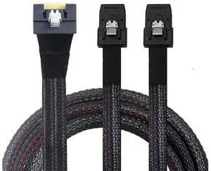 SlimSAS SFF-8654 8i 4.0 to Dual SAS 8087 Cable 32AWG 24G High-Speed Server Internal Cable with Anti-Misdirection Design (0.8M) SlimSAS SFF-8654 8i 4.0 to Dual SAS 8087 Cable 32AWG 24G High-Speed Server Internal Cable with Anti-Misdirection Design (0.8M)