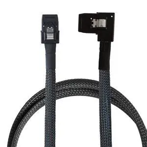 Mini SAS 8087 Straight to SAS SFF-8087 Left-Angle Cable 12G High-Speed Internal Server Interconnect (1M) Mini SAS 8087 Straight to SAS SFF-8087 Left-Angle Cable 12G High-Speed Internal Server Interconnect (1M)